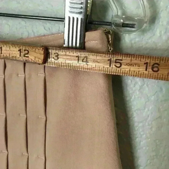 Vtg Apostrophe Beige Creme Pleated skirt Women size 4 - Picture 3 of 8